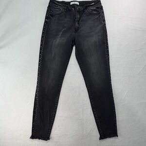 kancan 15 /31 Women's Jeans  black studded western boho stretch nwot